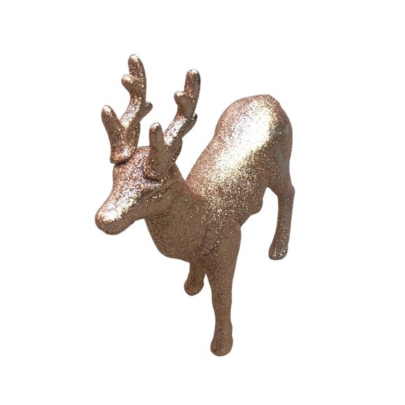 CHRISTMAS GOLD SPARKLE RAINDEER FIGURING - Picture 2 of 6